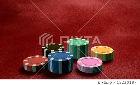 casino chips low angle red table 15220197