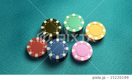 casino chips of 6 color blue table 15220199