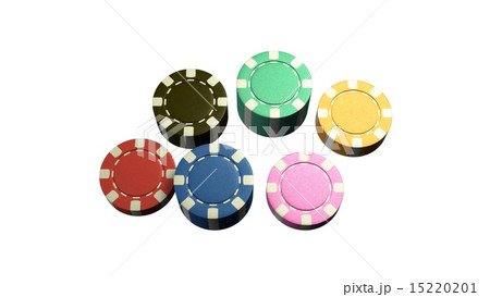 casino chips of 6 color white background 15220201
