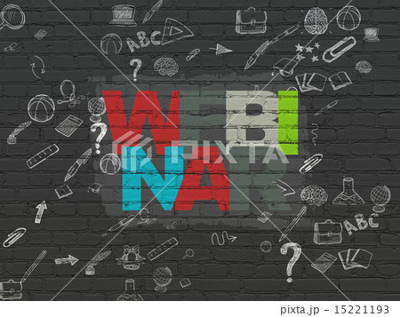 Education concept: Webinar on wall background Education concept: Webinar on wall background 15221193