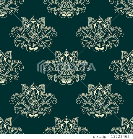Seamless abstract paisley flower buds pattern Seamless abstract paisley flower buds pattern 15222462