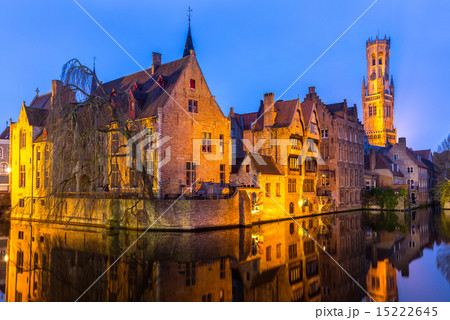 Bruges, Belgium at dusk. Bruges, Belgium at dusk. 15222645