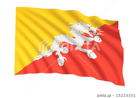 ブータン国旗のイラスト素材
