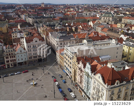 中央ヨーロッパの古い街並みの写真素材