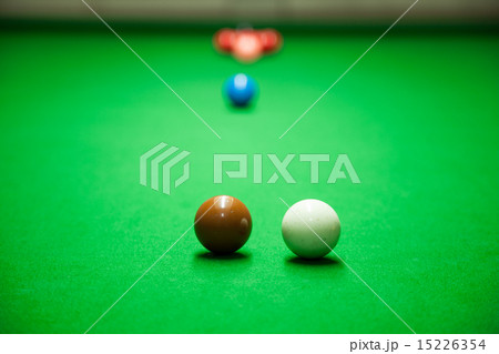 Snooker balls on a table. 15226354