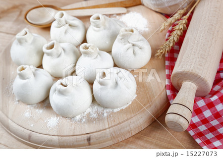 Baking ingredients for cooking manti dumplings. Baking ingredients for cooking manti dumplings. 15227073