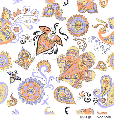 Colored Indian vintage floral seamless 15227286