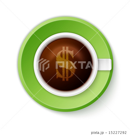 Cup of coffee with dollar symbol Cup of coffee with dollar symbol 15227292