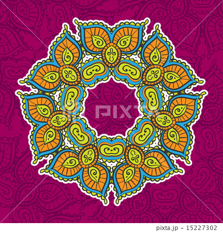 colored vintage circular pattern of indian colored vintage circular pattern of indian 15227302