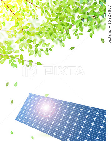 新緑と太陽光パネル 15227807