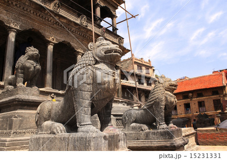 Sculpture of lion, Patan, Kathmandu valley, Nepal Sculpture of lion, Patan, Kathmandu valley, Nepal 15231331
