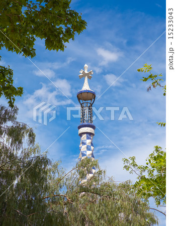 Gaudi's building in Park Guell, Barcelona, Gaudi's building in Park Guell, Barcelona, 15233043