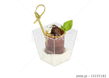 Canapes of cheese vegetables meat and seafood on w Canapes of cheese vegetables meat and seafood on w 15235182