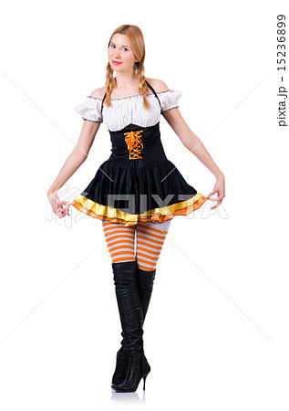 Oktoberfest concept with woman on white 15236899
