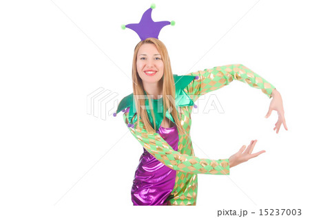 Funny clown isolated on white 15237003