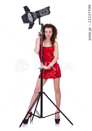 Model in the studio on white Model in the studio on white 15237496
