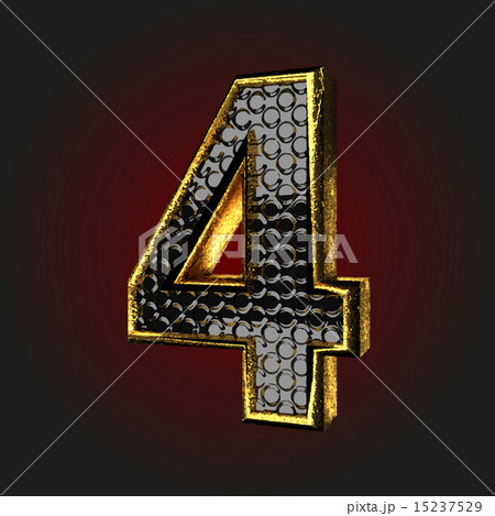 4 black letter with gold 4 black letter with gold 15237529