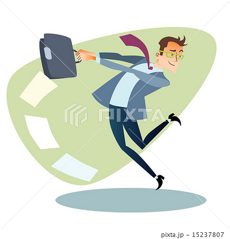 Businessman throws the briefcase like a hammer  15237807