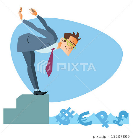 Businessman swimmer pool money business sports  15237809