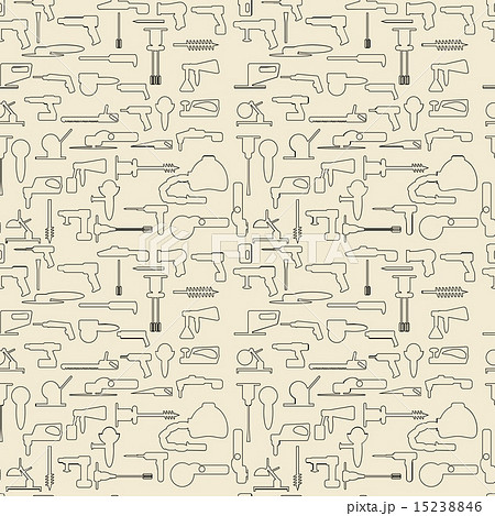 Electric construction tools items linear set seamless texture.    15238846