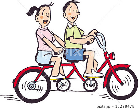 二人乗り自転車のイラスト素材 15239479 Pixta