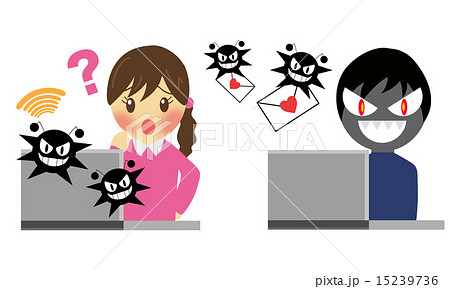 インターネットの危険のイラスト素材