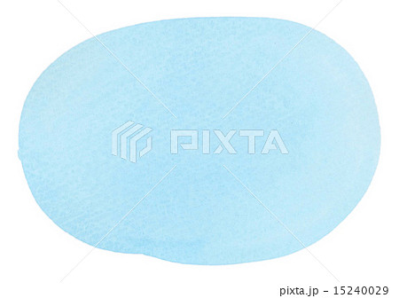透明水彩 楕円 青 の写真素材