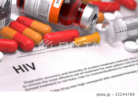 HIV Diagnosis. Medical Concept. Composition of Medicaments. 15244789