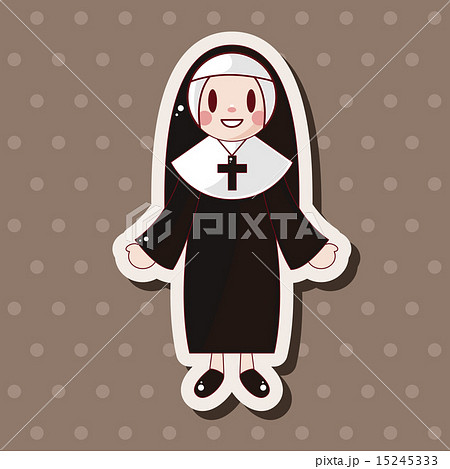 修道女 司祭 神父のイラスト素材