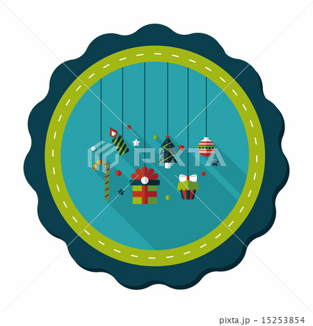 Christmas hanging flat icon with long shadow,eps10 Christmas hanging flat icon with long shadow,eps10 15253854