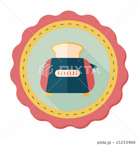 kitchenware toaster flat icon with long shadow,eps10 15253966