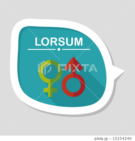 Gender symbol flat icon with long shadow 15254240