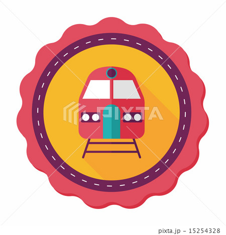 Transportation subway flat icon with long shadow,eps10 15254328