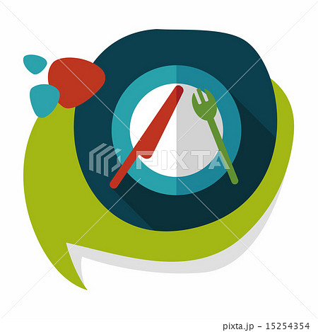 dishware and cutlery flat icon with long shadow dishware and cutlery flat icon with long shadow 15254354