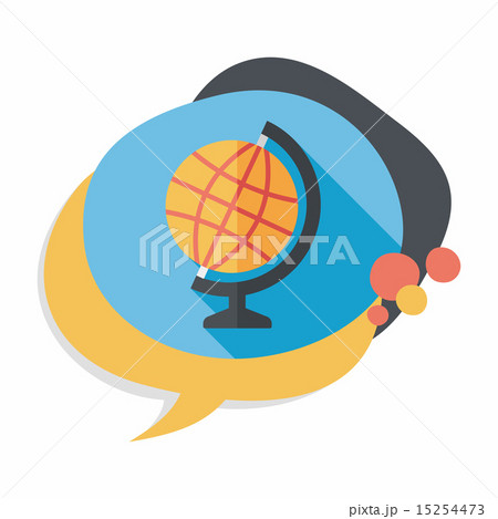 globe flat icon with long shadow,eps10 15254473
