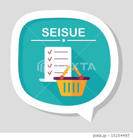 shopping list flat icon with long shadow,eps10 15254497