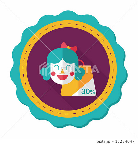 SALE Shopaholic flat icon with long shadow,eps10 15254647