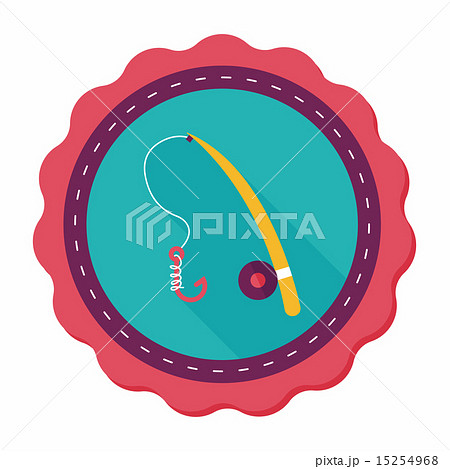 fishing flat icon with long shadow,eps10 15254968