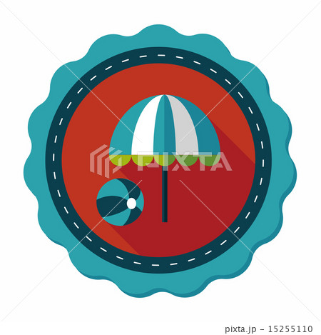 beach umbrella with ball flat icon with long shadow,eps10 beach umbrella with ball flat icon with long shadow,eps10 15255110