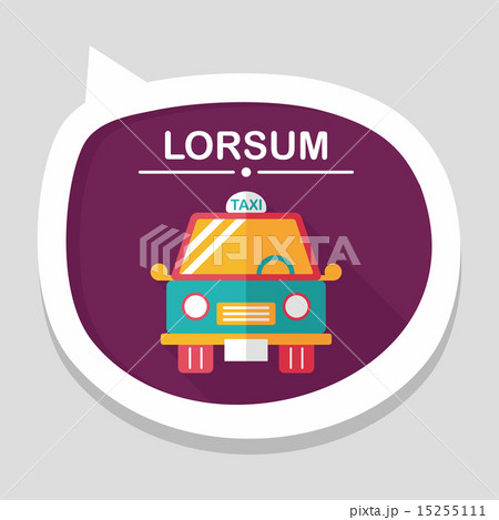 Transportation taxi flat icon with long shadow,eps10 15255111