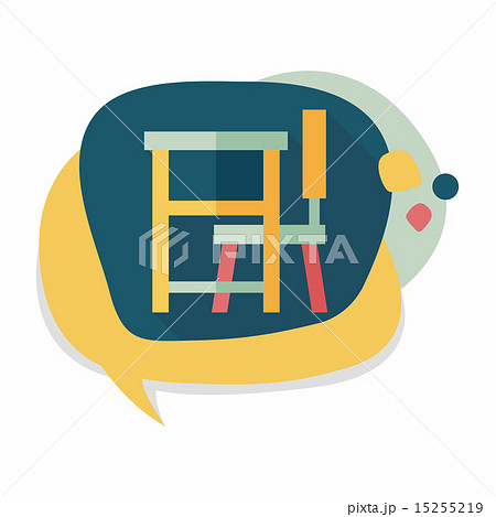 Vintage school desk flat icon with long shadow,eps10 Vintage school desk flat icon with long shadow,eps10 15255219