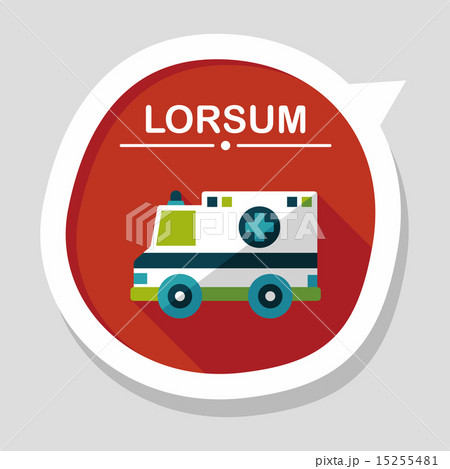 Transportation ambulance flat icon with long shadow,eps10 15255481