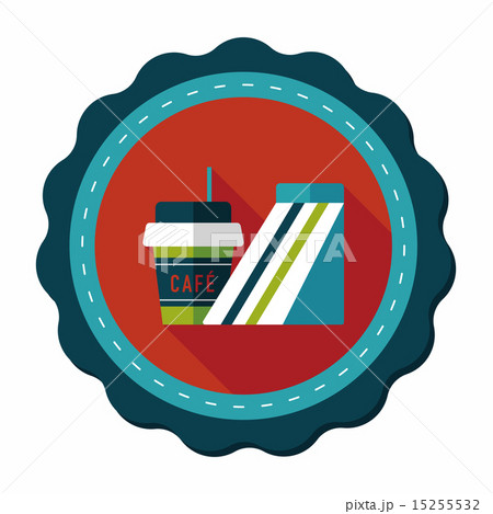 sandwich and coffee flat icon with long shadow,eps10 15255532