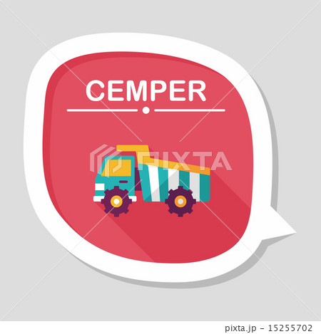 Transportation excavator flat icon with long shadow,eps10 15255702