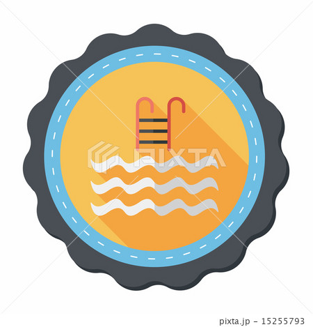 Pool flat icon with long shadow Pool flat icon with long shadow 15255793