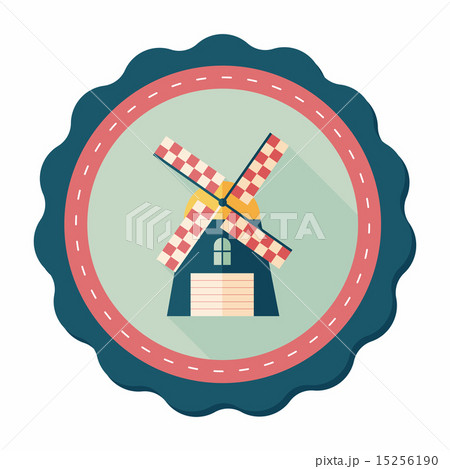 windmill flat icon with long shadow,eps10 15256190
