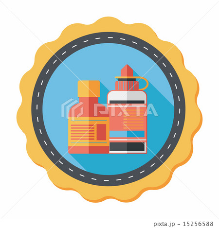 Medical Bottle flat icon with long shadow 15256588