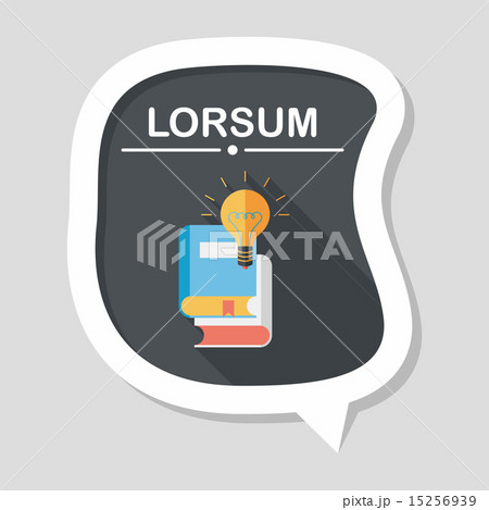 light bulb over books flat icon with long shadow,eps10 15256939