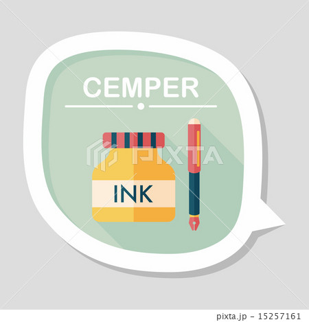 pen and ink bottle flat icon with long shadow,eps10 pen and ink bottle flat icon with long shadow,eps10 15257161