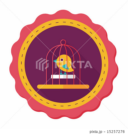 Pet bird cage flat icon with long shadow, eps10 15257276